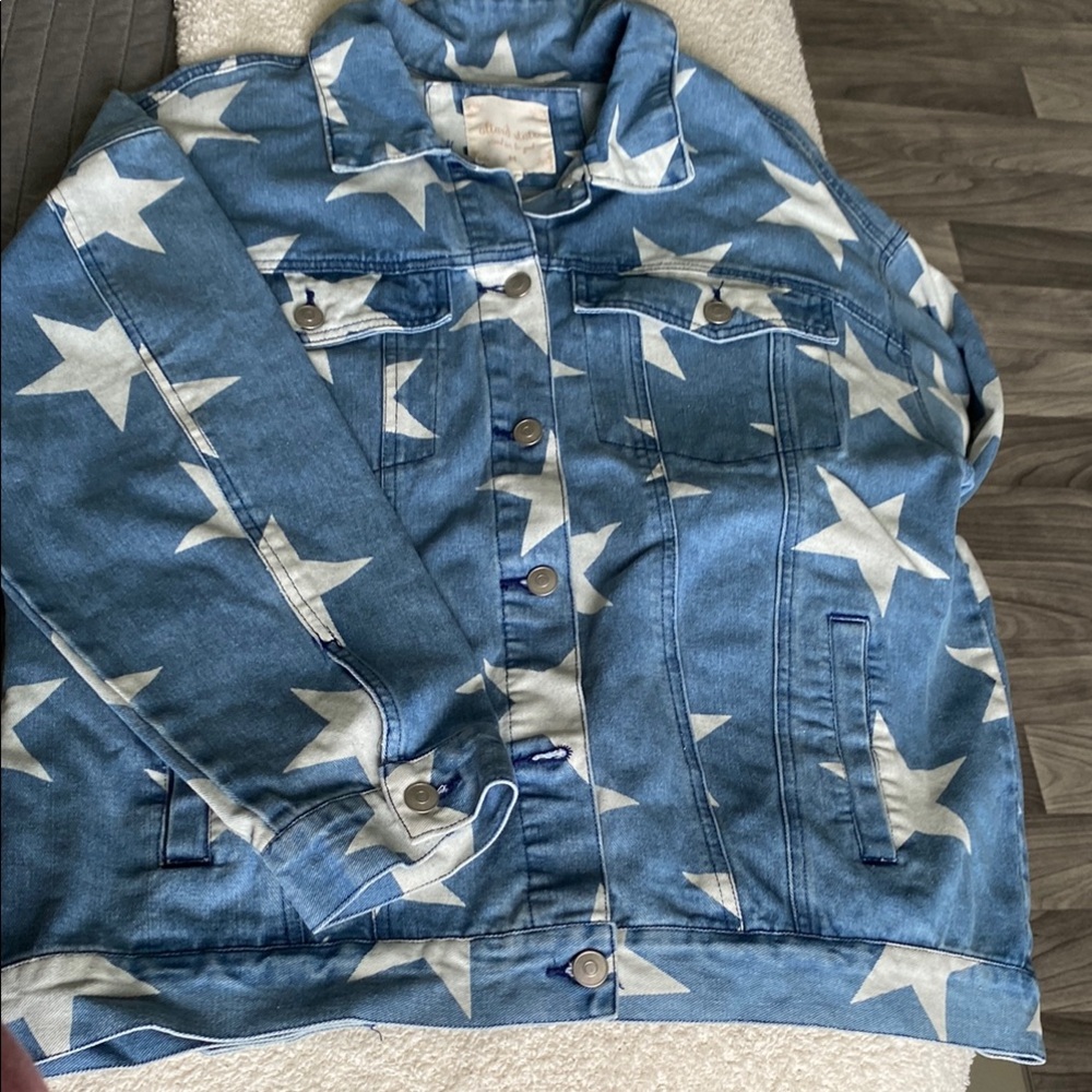Blue Denim Jacket with White Stars